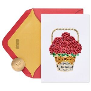 🆕Papyrus-Judith Leiber Bejeweled Basket Greeting Card